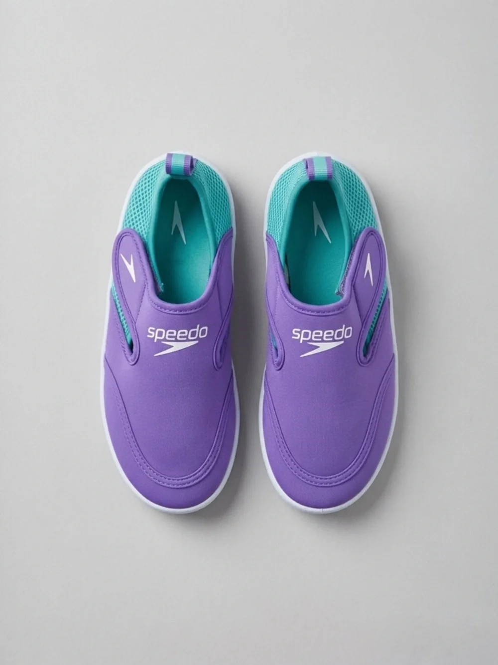 Speedo Kids Surfwalker Purple Teal Slip On Aqua Water Shoes Beach Pool Sz Medium